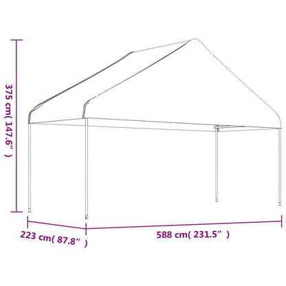 Gazebo con Tetto Bianco 4,46x5,88x3,75 m in Polietilene | homemem39