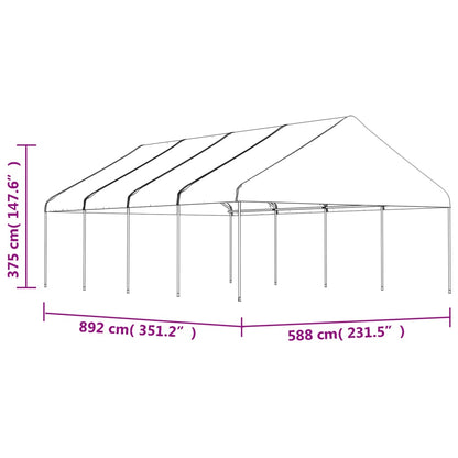 Gazebo con Tetto Bianco 8,92x5,88x3,75 m in Polietilene | homemem39