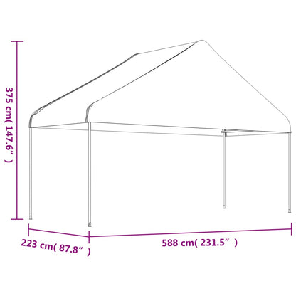 Gazebo con Tetto Bianco 11,15x5,88x3,75 m in Polietilene | homemem39