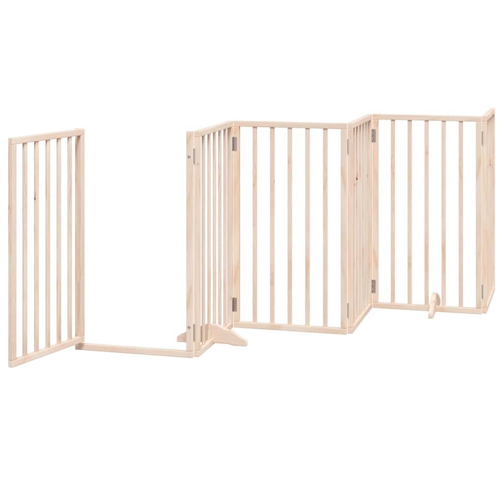 Cancello per Cani con Porta Pieghevole 9 Pannelli 450 cm Pioppo