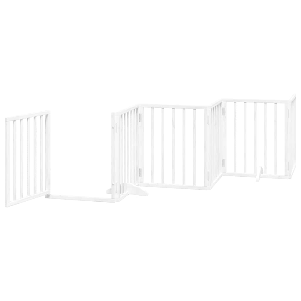 Cancello Cani Porta Pieghevole Bianco 9 Pannelli 450 cm Pioppo | homemem39