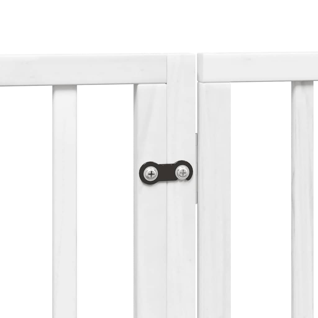 Cancello Cani Porta Pieghevole Bianco 9 Pannelli 450 cm Pioppo | homemem39