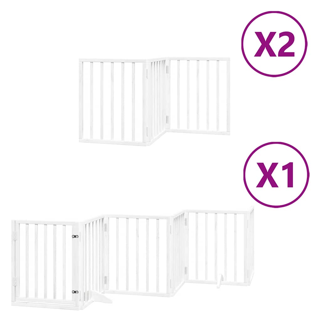 Cancello Cani Porta Pieghevole Bianco 12 Pannelli 600 cm Pioppo | homemem39