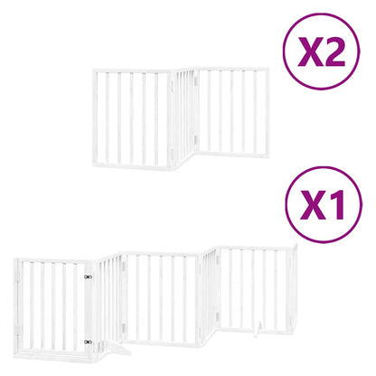 Cancello Cani Porta Pieghevole Bianco 12 Pannelli 600 cm Pioppo | homemem39