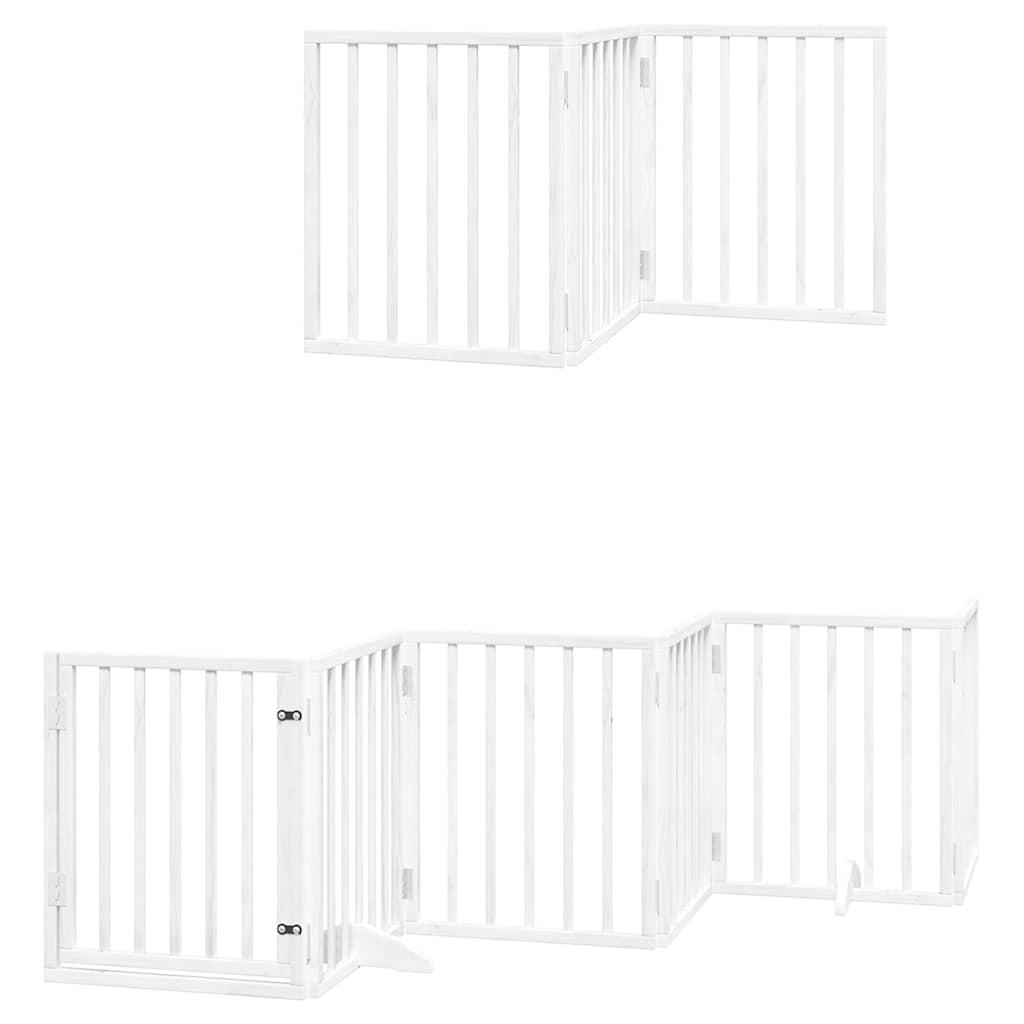 Cancello Cani Porta Pieghevole Bianco 15 Pannelli 750 cm Pioppo | homemem39