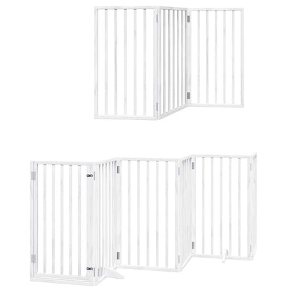 Cancello Cani Porta Pieghevole Bianco 9 Pannelli 450 cm Pioppo | homemem39