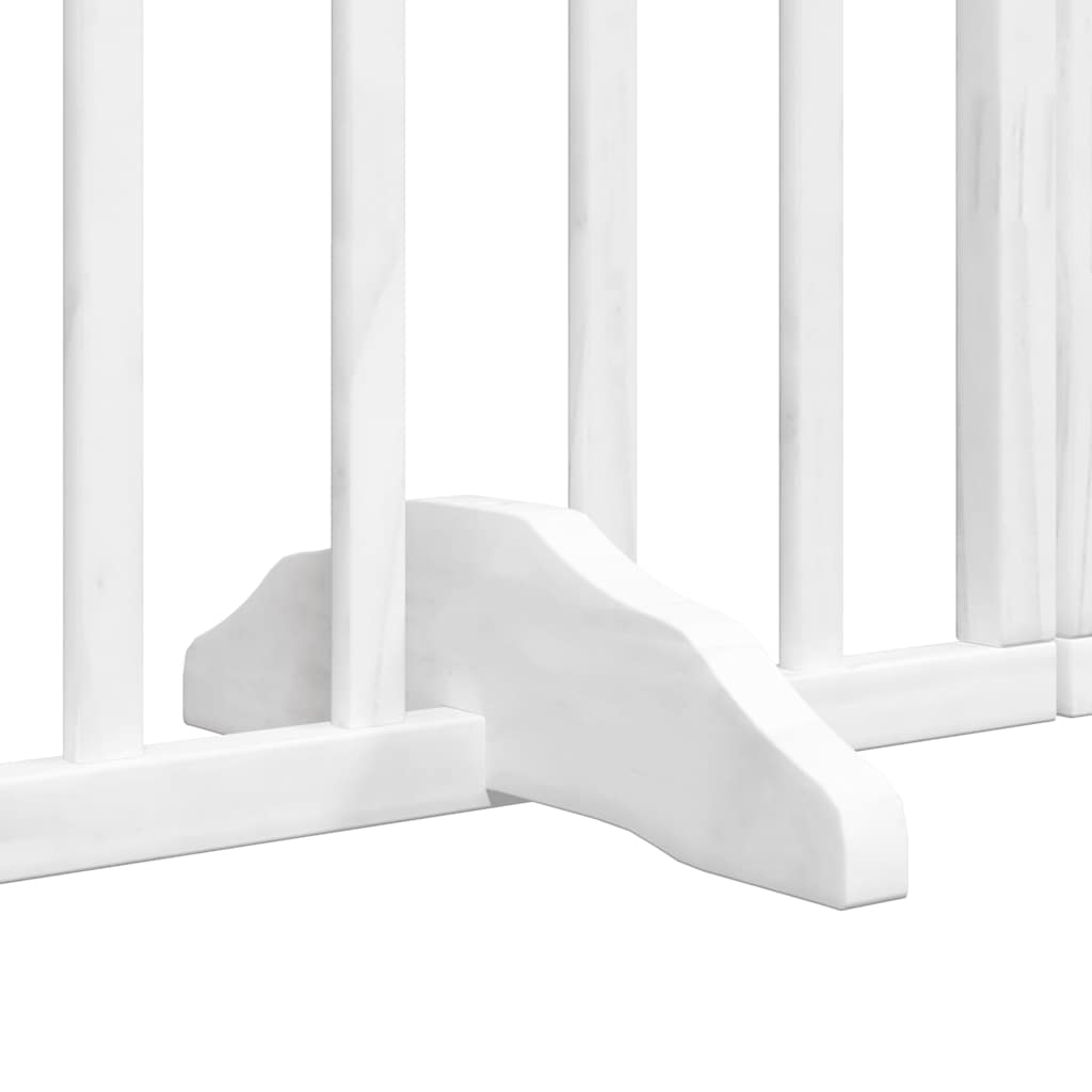 Cancello Cani Porta Pieghevole Bianco 9 Pannelli 450 cm Pioppo | homemem39