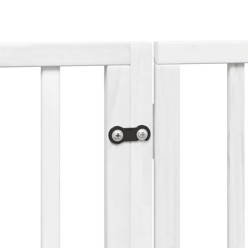 Cancello Cani Porta Pieghevole Bianco 9 Pannelli 450 cm Pioppo | homemem39