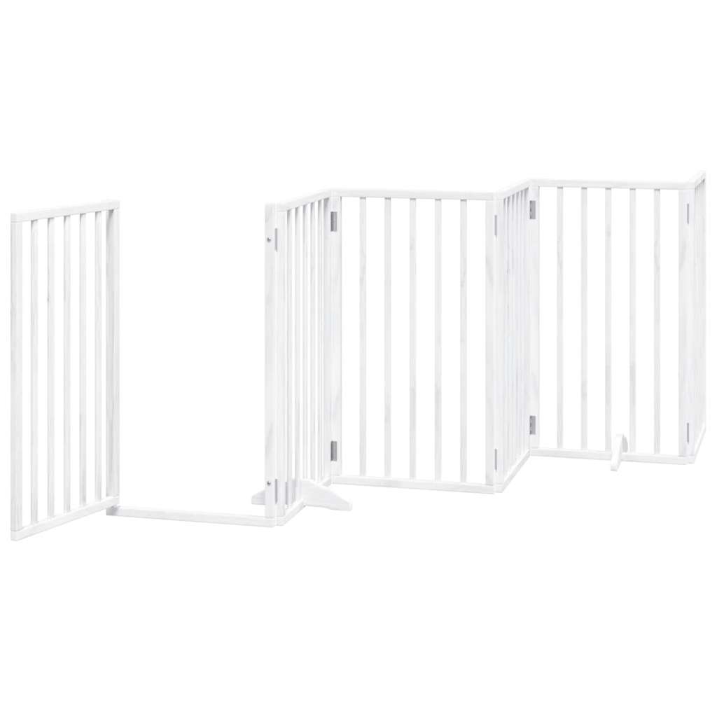 Cancello Cani Porta Pieghevole Bianco 12 Pannelli 600 cm Pioppo | homemem39