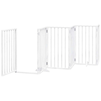 Cancello Cani Porta Pieghevole Bianco 12 Pannelli 600 cm Pioppo | homemem39