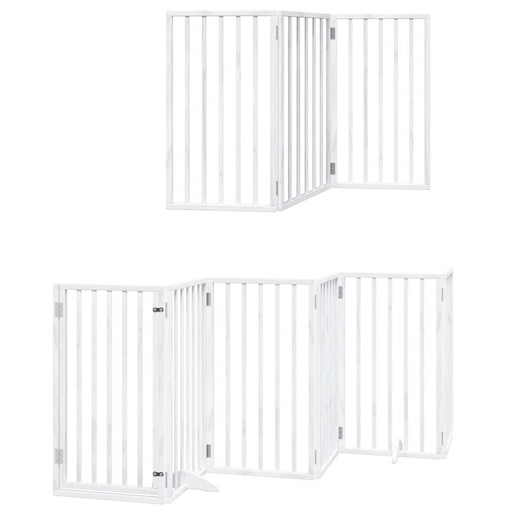 Cancello Cani Porta Pieghevole Bianco 15 Pannelli 750 cm Pioppo | homemem39