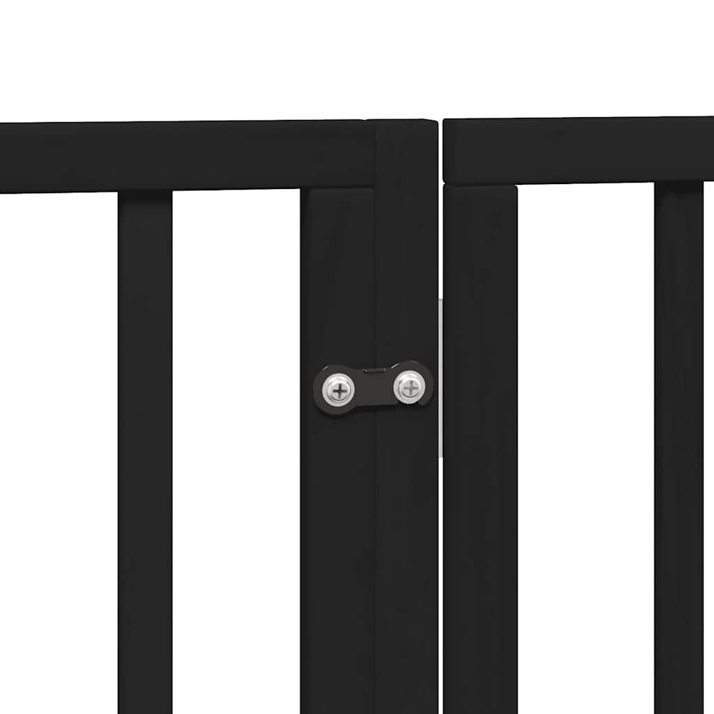 Cancello per Cani Porta Pieghevole Nero 9 Pannelli 450cm Pioppo | homemem39