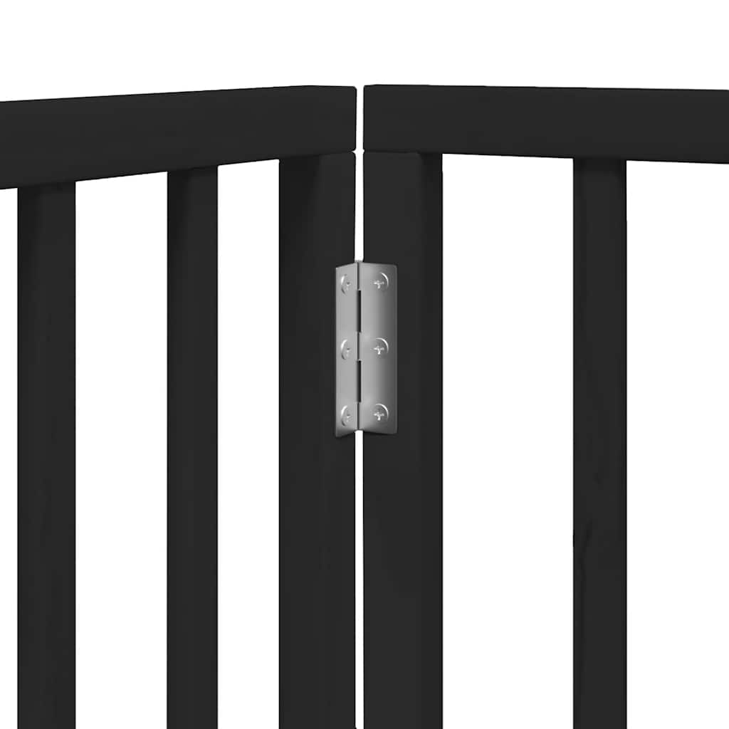 Cancello Cani Porta Pieghevole Nero 12 Pannelli 600 cm Pioppo | homemem39