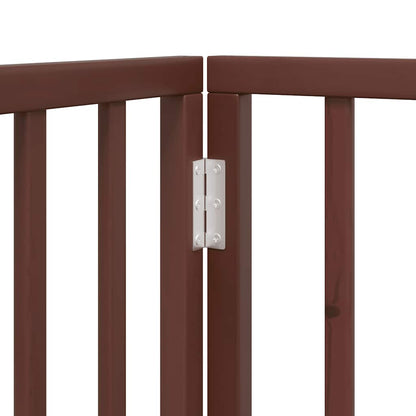 Cancello Cani Porta Pieghevole Marrone 9 Pannelli 450cm Pioppo | homemem39