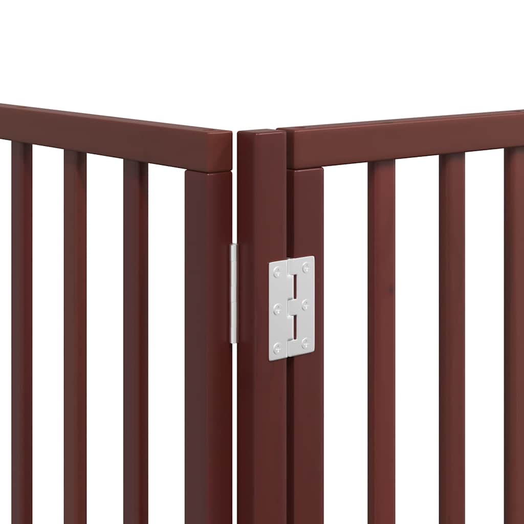 Cancello Cani Porta Pieghevole Marrone 9 Pannelli 450cm Pioppo | homemem39