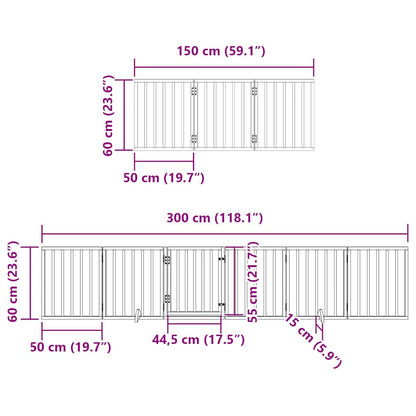 Cancello Cani Porta Pieghevole Marrone 9 Pannelli 450cm Pioppo | homemem39