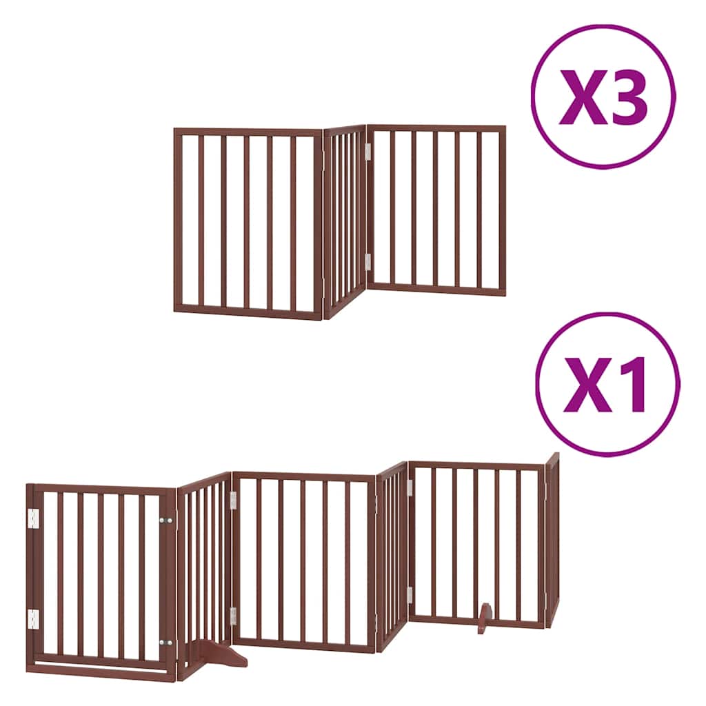 Cancello Cani Porta Pieghevole Marrone 15 Pannelli 750cm Pioppo | homemem39