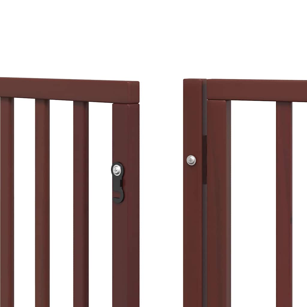 Cancello Cani Porta Pieghevole Marrone 9 Pannelli 450cm Pioppo | homemem39