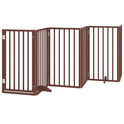 Cancello Cani Porta Pieghevole Marrone 15 Pannelli 750cm Pioppo