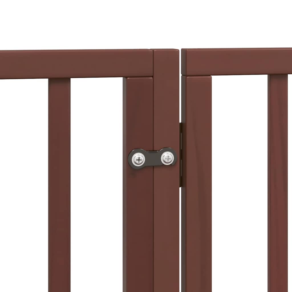 Cancello Cani Porta Pieghevole Marrone 15 Pannelli 750cm Pioppo | homemem39