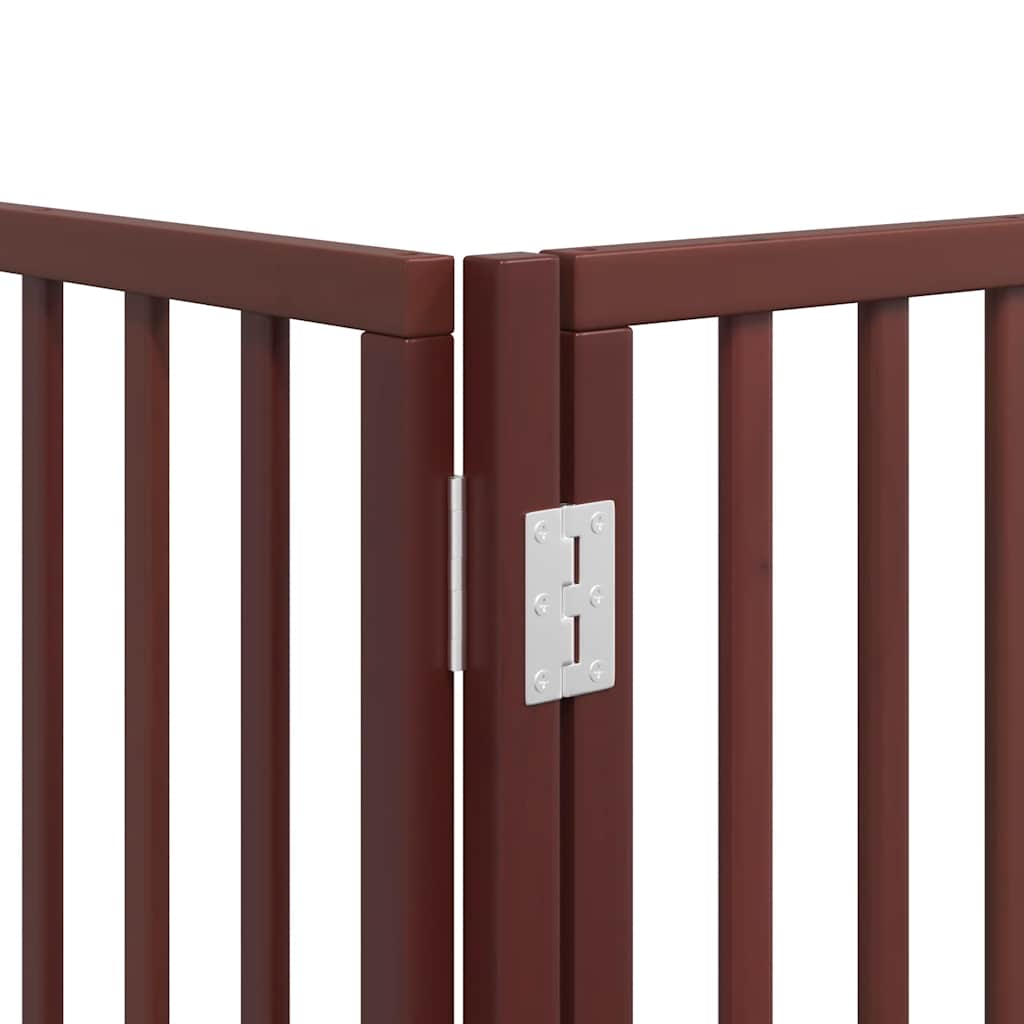 Cancello Cani Porta Pieghevole Marrone 15 Pannelli 750cm Pioppo | homemem39