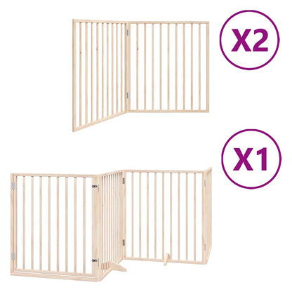 Cancello per Cani Porta Pieghevole 8 Pannelli 640 cm in Pioppo