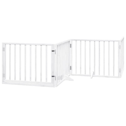 Cancello Cani Porta Pieghevole Bianco 6 Pannelli 480 cm Pioppo | homemem39
