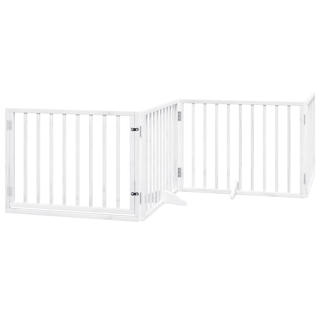 Cancello Cani Porta Pieghevole Bianco 12 Pannelli 640 cm Pioppo | homemem39