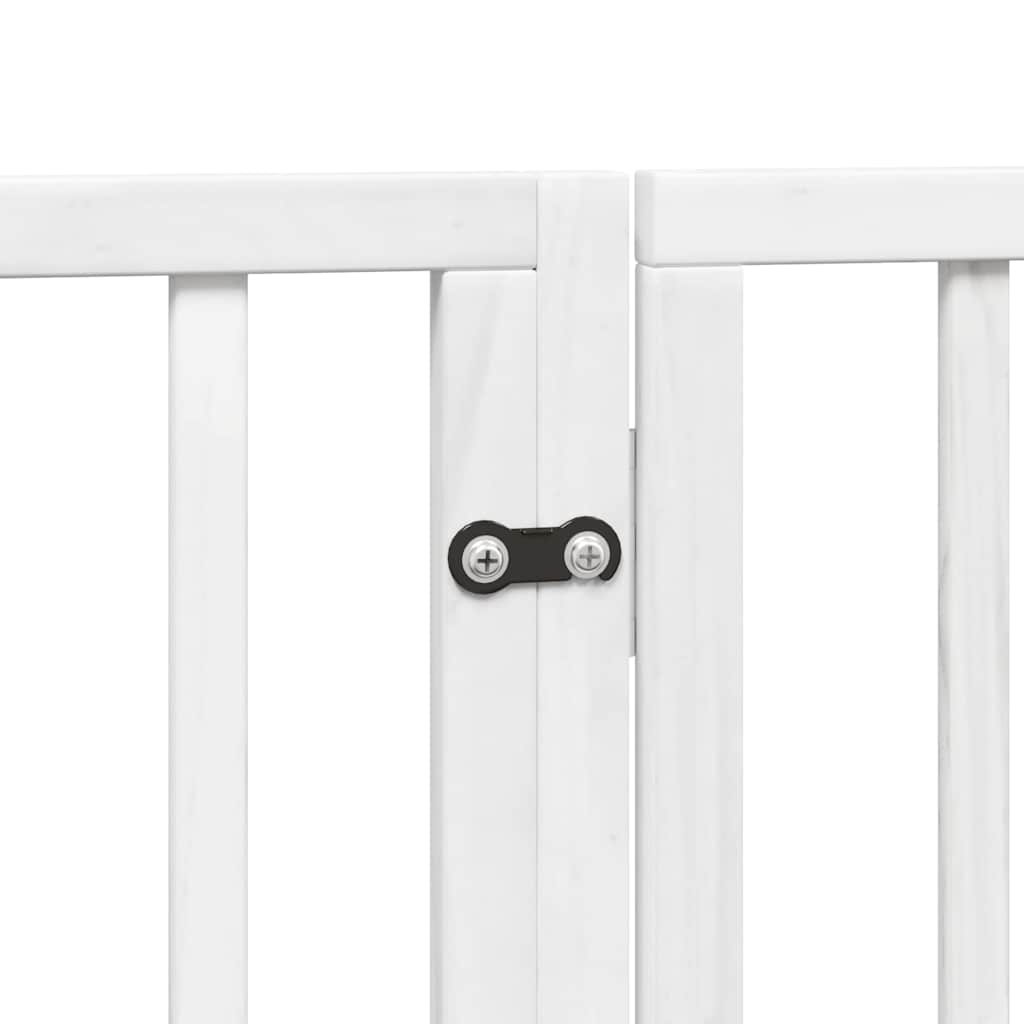 Cancello Cani Porta Pieghevole Bianco 10 Pannelli 800 cm Pioppo | homemem39
