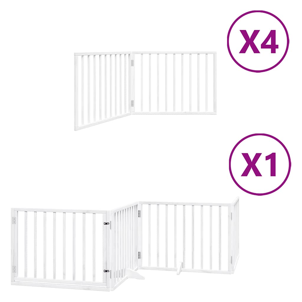 Cancello Cani Porta Pieghevole Bianco 12 Pannelli 960 cm Pioppo | homemem39