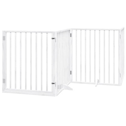 Cancello Cani Porta Pieghevole Bianco 6 Pannelli 480 cm Pioppo
