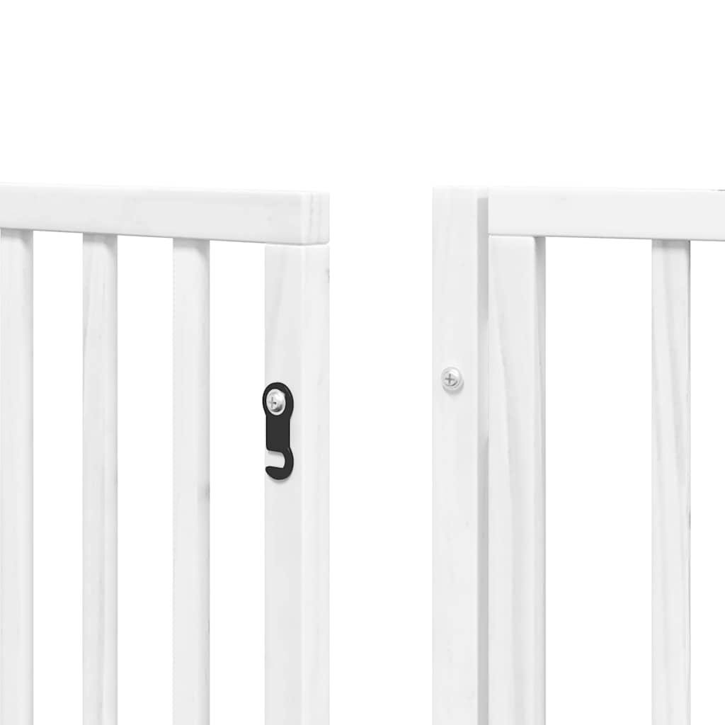 Cancello Cani Porta Pieghevole Bianco 12 Pannelli 640 cm Pioppo | homemem39