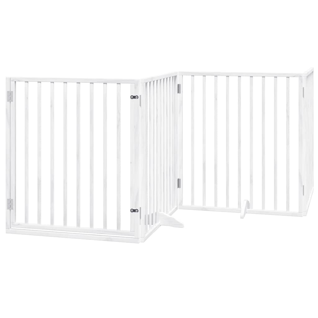 Cancello Cani Porta Pieghevole Bianco 10 Pannelli 800 cm Pioppo | homemem39
