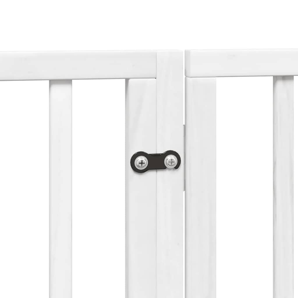 Cancello Cani Porta Pieghevole Bianco 10 Pannelli 800 cm Pioppo | homemem39