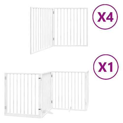 Cancello Cani Porta Pieghevole Bianco 12 Pannelli 960 cm Pioppo | homemem39