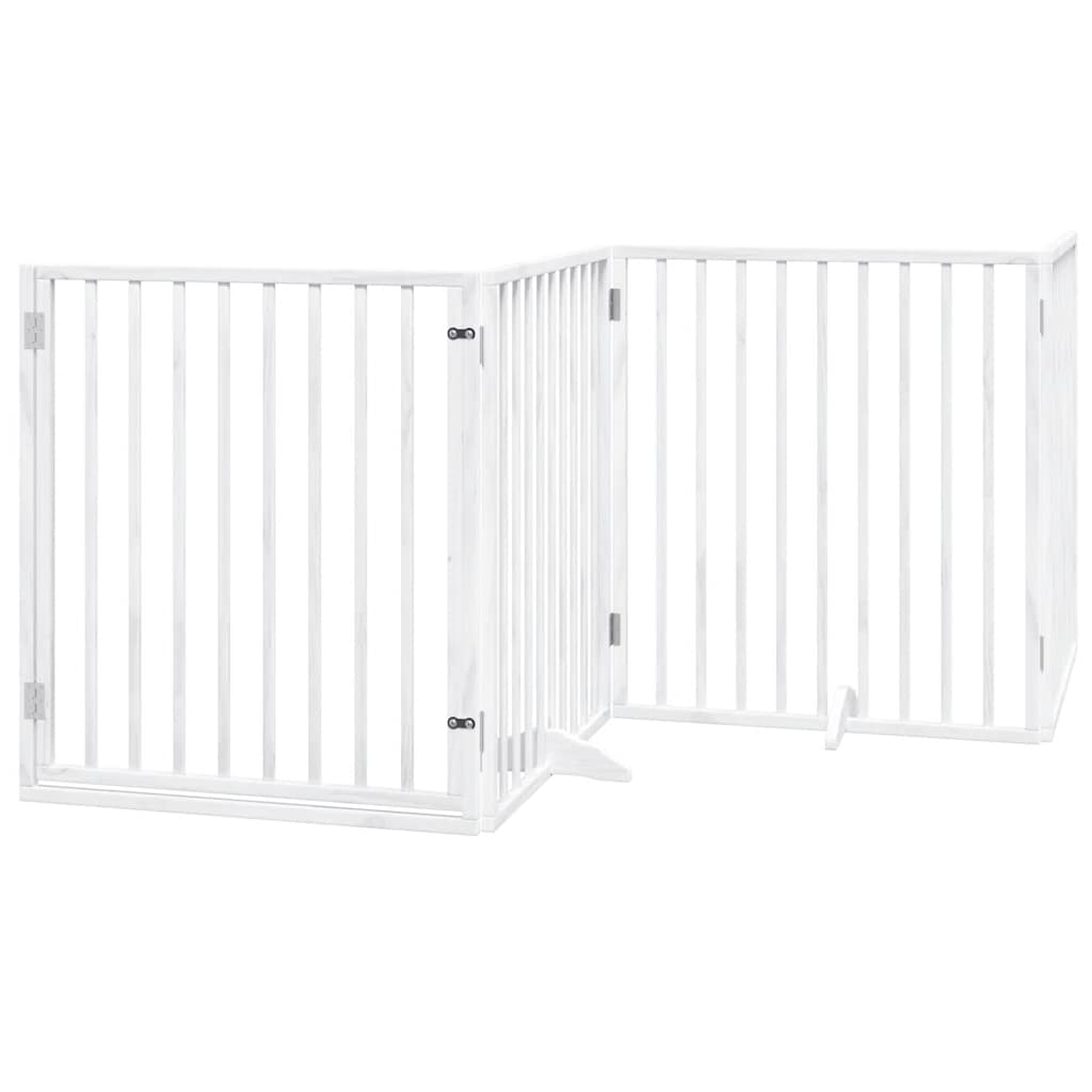 Cancello Cani Porta Pieghevole Bianco 12 Pannelli 960 cm Pioppo | homemem39