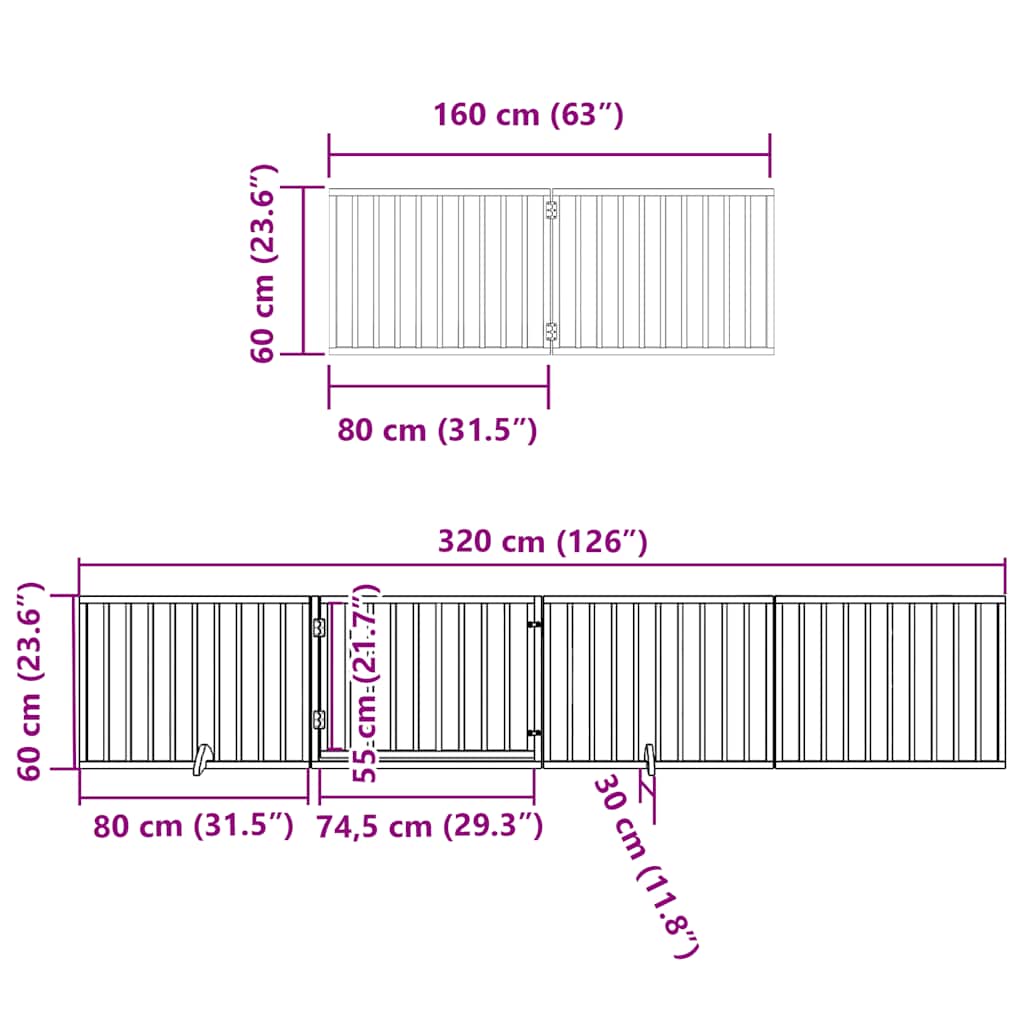 Cancello Cani Porta Pieghevole Nero 10 Pannelli 800 cm Pioppo | homemem39