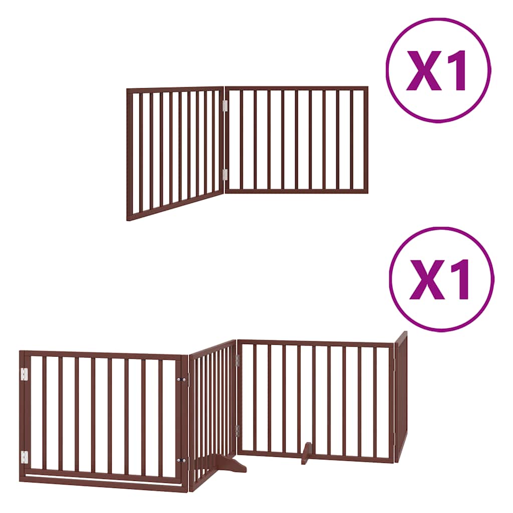 Cancello Cani Porta Pieghevole Marrone 6 Pannelli 480cm Pioppo | homemem39