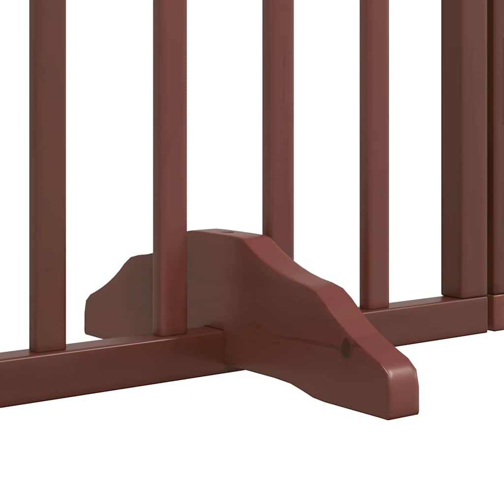 Cancello Cani Porta Pieghevole Marrone 6 Pannelli 480cm Pioppo | homemem39