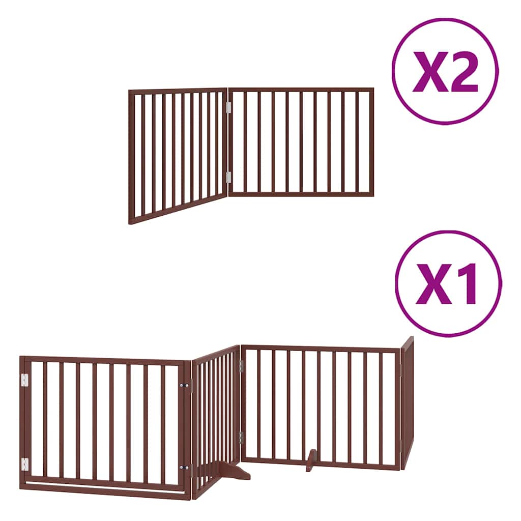 Cancello Cani Porta Pieghevole Marrone 8 Pannelli 640cm Pioppo | homemem39