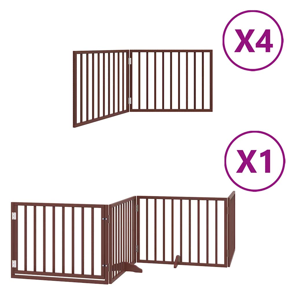 Cancello Cani Porta Pieghevole Marrone 12 Pannelli 960cm Pioppo | homemem39