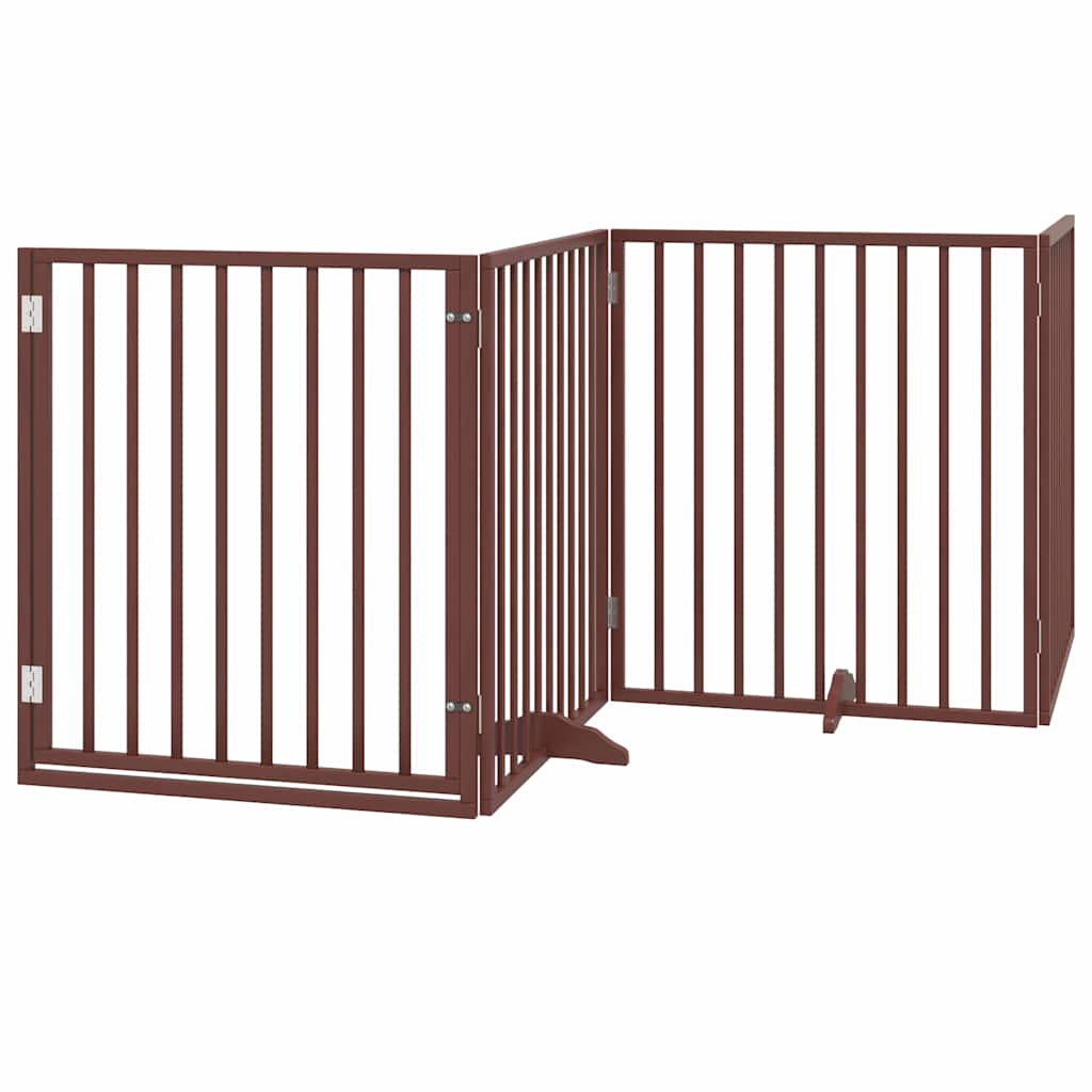 Cancello Cani Porta Pieghevole Marrone 8 Pannelli 640cm Pioppo | homemem39