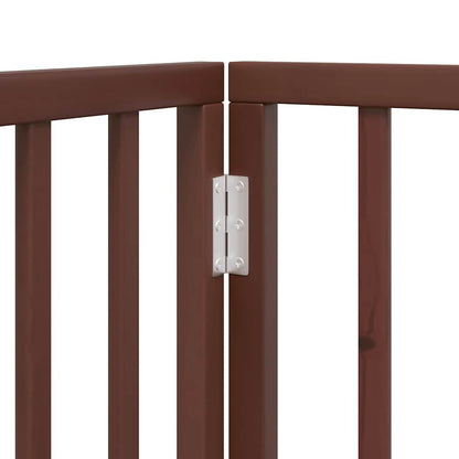 Cancello Cani Porta Pieghevole Marrone 8 Pannelli 640cm Pioppo | homemem39
