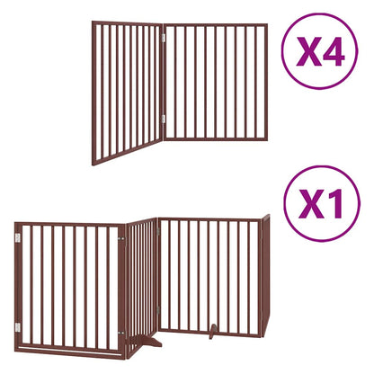 Cancello Cani Porta Pieghevole Marrone 12 Pannelli 960cm Pioppo | homemem39