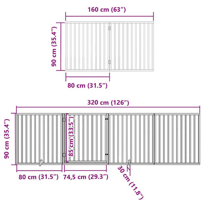 Cancello Cani Porta Pieghevole Marrone 12 Pannelli 960cm Pioppo | homemem39