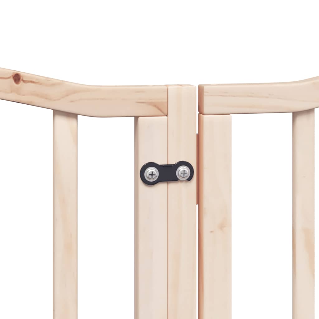 Cancello per Cani con Porta Pieghevole 9 Pannelli 450 cm Pioppo | homemem39