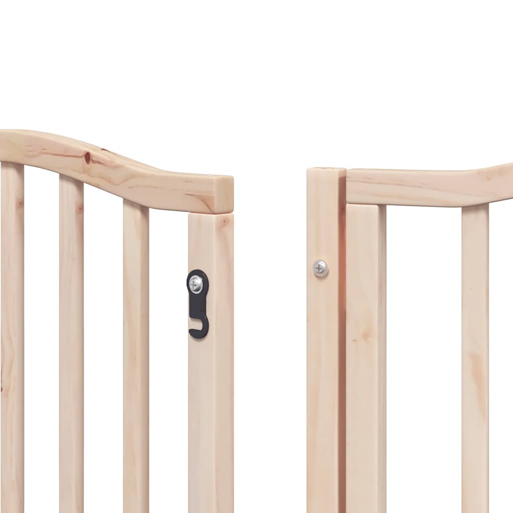 Cancello per Cani con Porta Pieghevole 9 Pannelli 450 cm Pioppo | homemem39