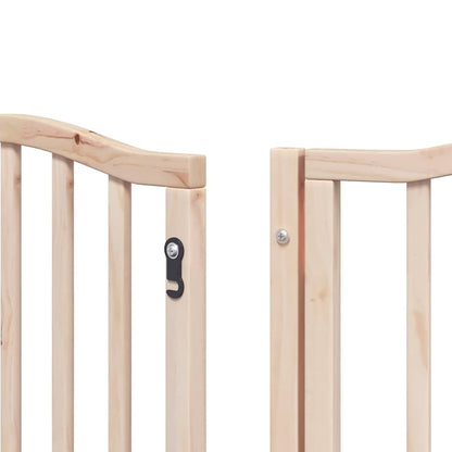 Cancello per Cani con Porta Pieghevole 9 Pannelli 450 cm Pioppo | homemem39
