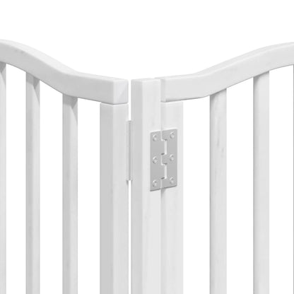 Cancello Cani Porta Pieghevole Bianco 9 Pannelli 450 cm Pioppo | homemem39