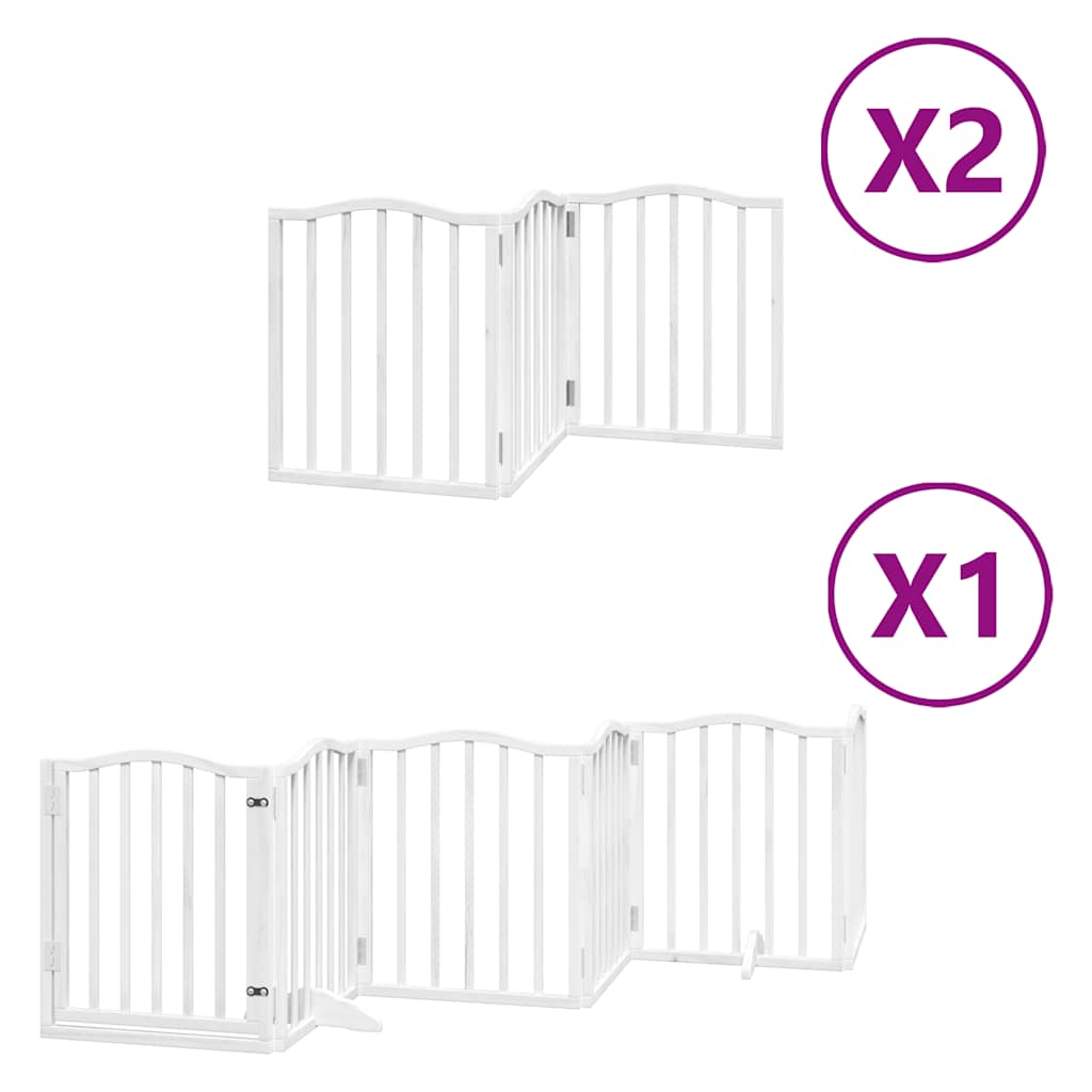 Cancello Cani Porta Pieghevole Bianco 12 Pannelli 600 cm Pioppo | homemem39